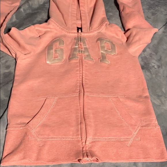 💚 3 for $15 💚 - Gap Distressed Zip Up Hoodie Pink size Small - Picture 13 of 16